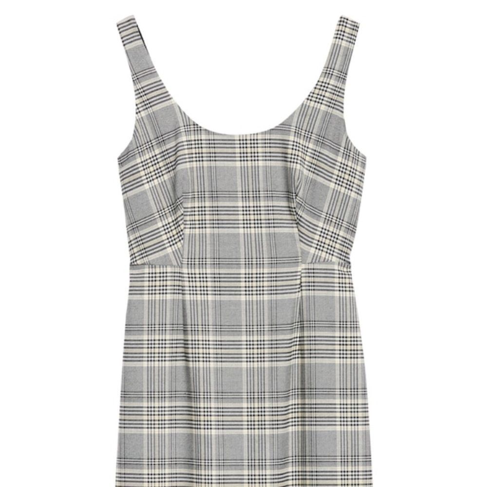 Banana Republic Plaid Dress Grey and Yellow NWT